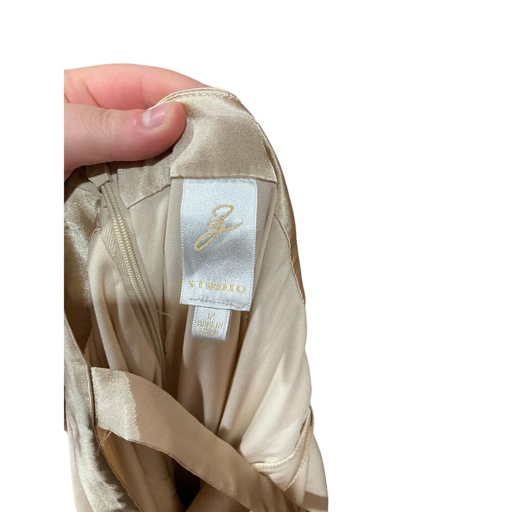 Y2K Vintage Dress Women 12 Beige - Picture 3 of 3